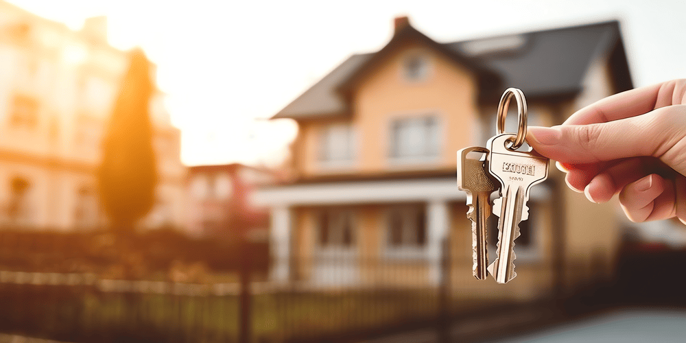 Investor taking the keys to a property he won at the foreclosure and tax sale auction.