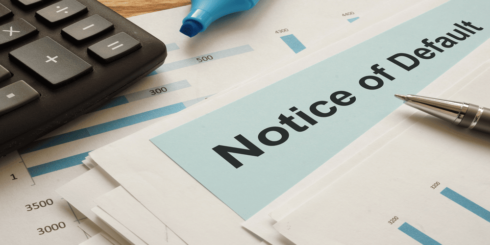 Notice of default in Texas